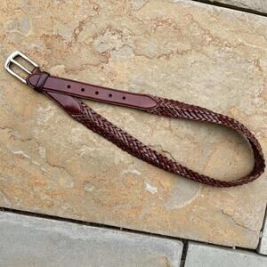 Y2K Woven Embossed Brown Leather Belt